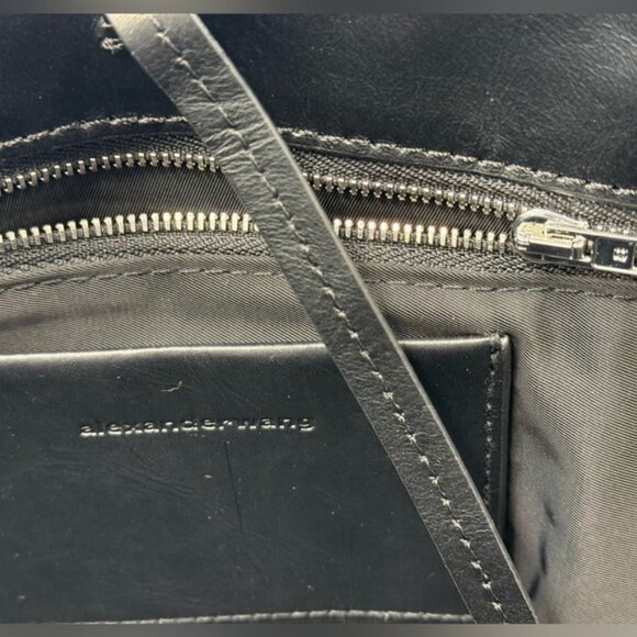 🆕 ALEXANDER WANG 🧿 NWOT Punch Crackle Leather Tote, Black Leather - AUTHENTIC - Picture 10 of 16